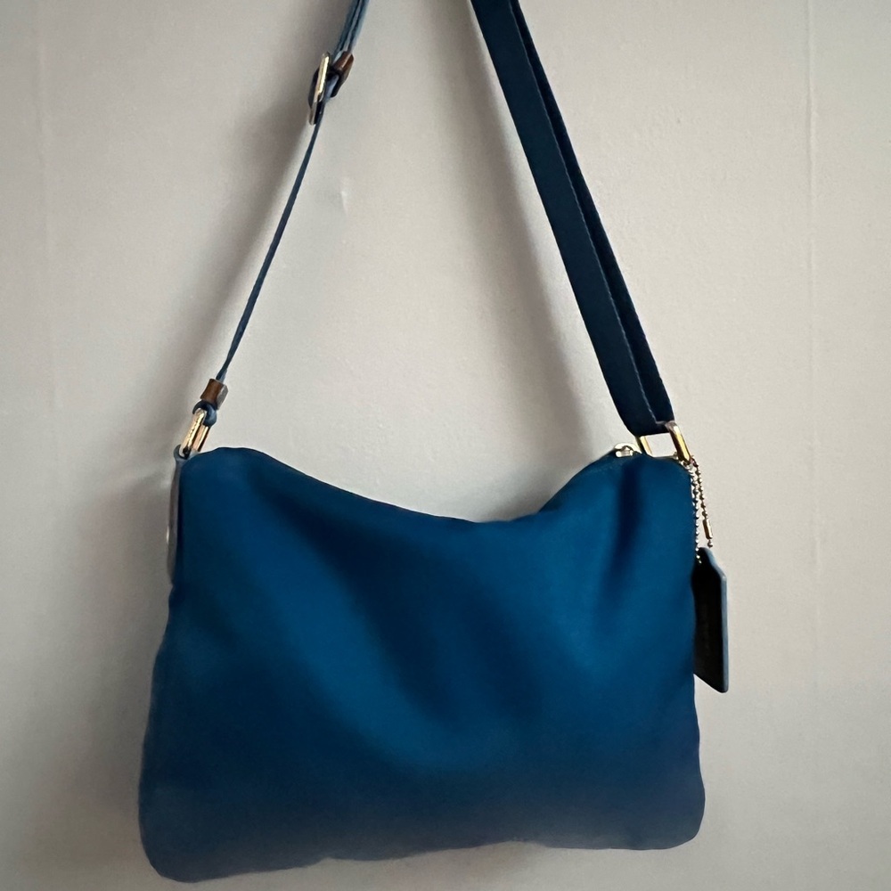 Coach Sawyer Crossbody Bag in Blue and Tan - Picture 9 of 15